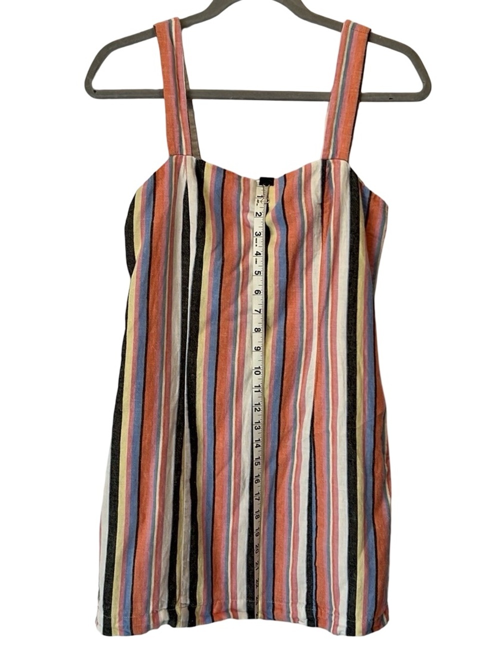 Forever 21 Striped Mini Dress Rainbow Bodycon Square Neck Y2K